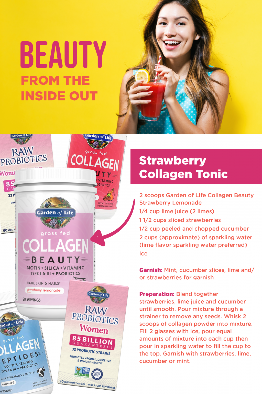 Strawberry Collagen Tonic - Nutrition Smart | Organic Grocery, Vitamins ...